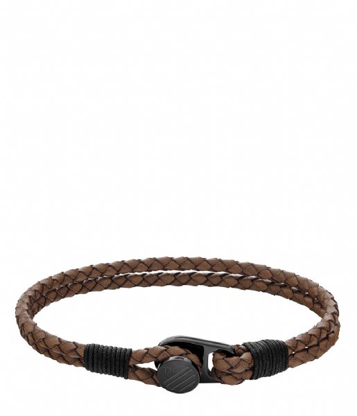 Tommy Hilfiger  Button Leather Bracelet Brown (TJ2790198S)
